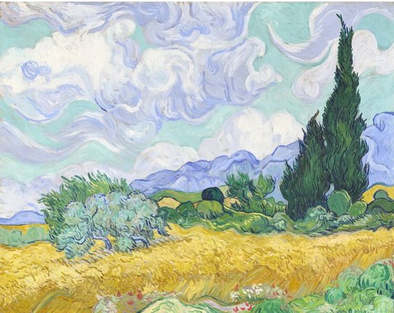 Wheat field with cypresses-van gogh