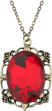Amazon.com: The Vampire Diaries Bonnie Bennett Red Stone Amber Bewitched Crystal Necklace : Clothing, Shoes & Jewelry