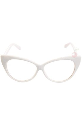 White Cat Eye Glasses
