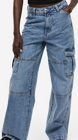 H&M High Waisted 90s Inspired Cargo Jeans