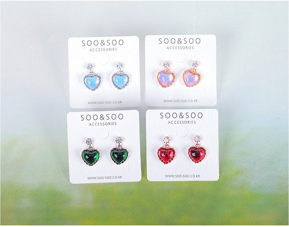 SOO & SOO Mystery Opal Heart Earrings | Earrings for Women | KOODING