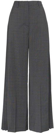 checked pleat-detail tailored trousers