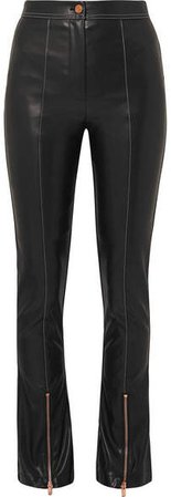 Andersson Bell - Faux Leather Flared Pants - Black