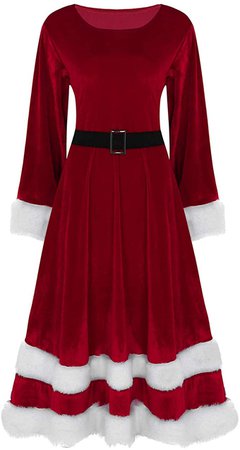 Amazon.com: YiZYiF Women's Mrs Santa Claus Long Sleeve Costume Christmas Fancy Dress Outfits: Clothing