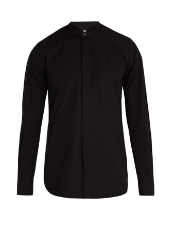 Wing-collar cotton-poplin tuxedo shirt | Saint Laurent | MATCHESFASHION.COM UK