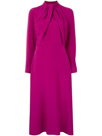 Shop Adam Lippes twisted neck dress with Express Delivery - FARFETCH