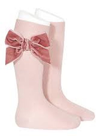 pink bow socks