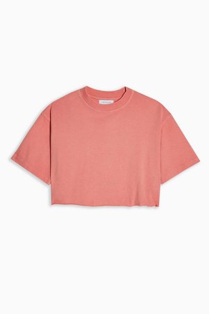 Pink Washed Cropped T-Shirt | Topshop