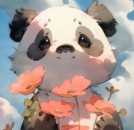 anime background panda cute