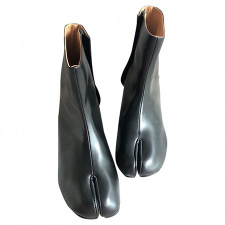 Tabi leather ankle boots Maison Martin Margiela Black size 37 EU in Leather - 9050634