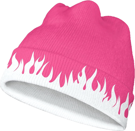 pink flames beanie