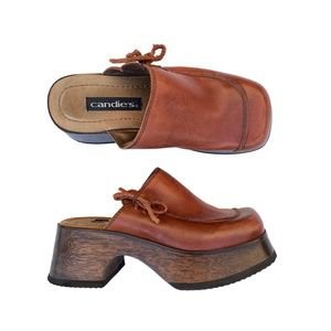 Candie's Shoes | Candies Vintage 9s Wood Platform Clogs Heels | Poshmark
