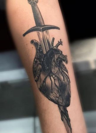heart and dagger tattoo
