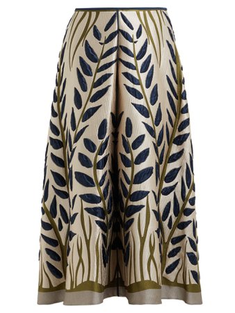 Leaf-jacquard midi skirt | Fendi | MATCHESFASHION.COM