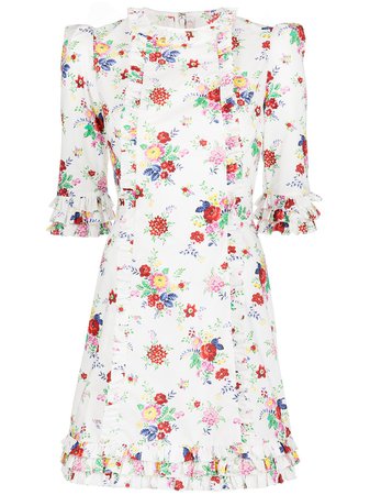 Shop multicolour The Vampire's Wife floral-print ruffled dress with Express Delivery - Farfetch