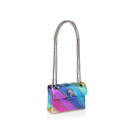 CRYSTAL MINI KENSINGTON Rainbow Stripe Embellished Mini Shoulder Bag by KURT GEIGER LONDON | Kurt Geiger