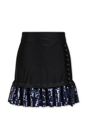 Draped Sequined Jersey Mini Skirt By Paco Rabanne | Moda Operandi