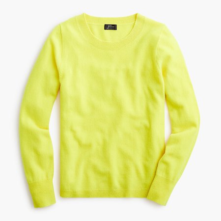J.Crew: Long-sleeve Everyday Cashmere Crewneck Sweater neon yellow