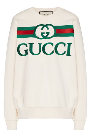 Белый свитшот с винтажным логотипом Gucci – купить в интернет-магазине в Москве