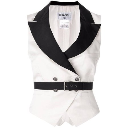Vintage Chanel Belted Waistcoat at 1stdibs