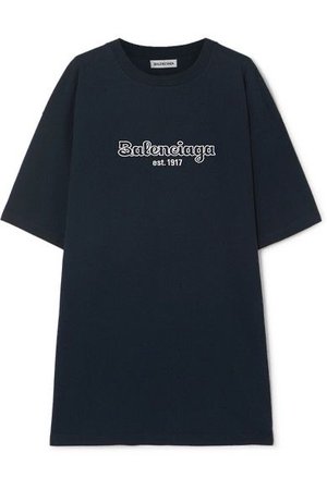 Balenciaga | Oversized embroidered cotton-jersey T-shirt