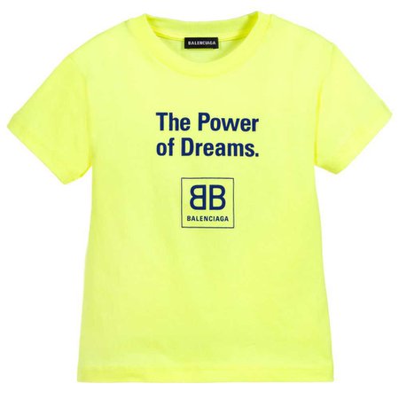 BALENCIAGA Yellow Slogan Cotton T-Shirt
