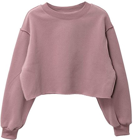 Women Pullover Cropped Hoodies Long Sleeves Sweatshirts Casual Crop Tops for Fall Winter (Ash, Small) at Amazon Women’s Clothing store