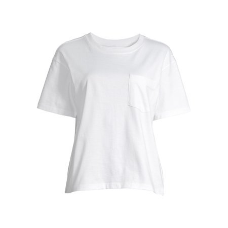 Time and Tru - Women's Boyfriend T-Shirt - Walmart.com white