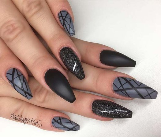 black grey nails - Google Search