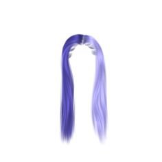 lilac indigo purple plue split dye medium long straight hair wig