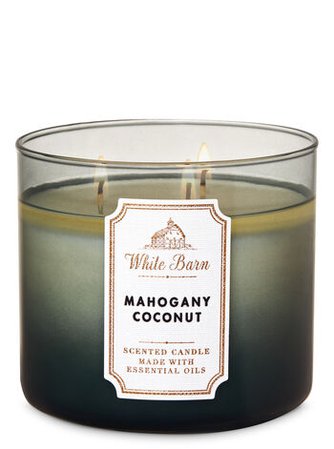 Mahogany Coconut 3-Wick Candle - White Barn | Bath & Body Works