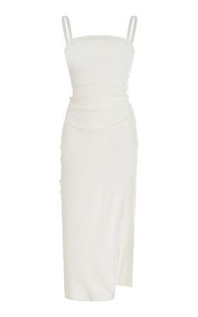 The Nadege Draped Linen-Blend Midi Dress By Anemos | Moda Operandi