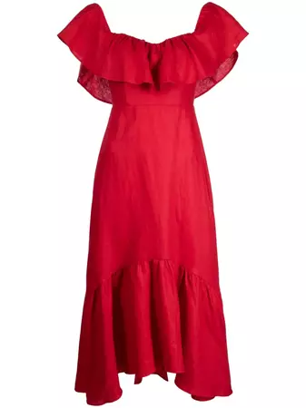 Reformation Baela Fluted Linen Dress - Farfetch