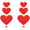 Amazon.com: Red Heart Earrings Love Earrings for Women Heart Dangle Drop Earrings Valentines Day Gifts (Heart Earrings): Clothing, Shoes & Jewelry