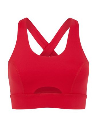 Wolf & Whistle Red Cross Back Panelled Sports Bra | Fashercise.com