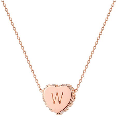 Rose gold W initial necklace