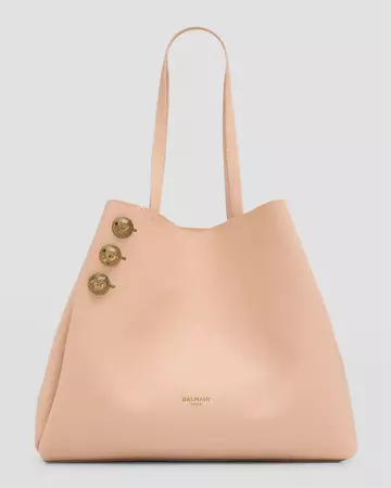 Balmain Embleme Leather Shopping Tote Bag | Neiman Marcus