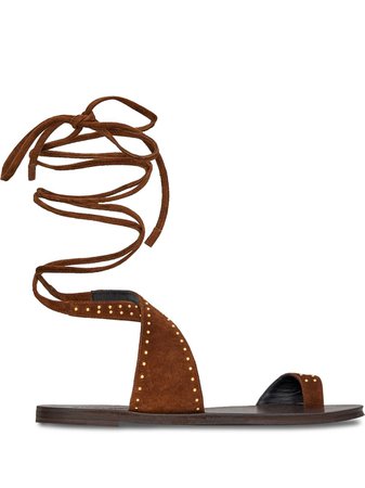 Shop Saint Laurent strap-detail open-toe sandals with Express Delivery - FARFETCH