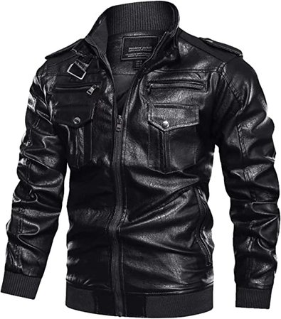 Motorcycle Jackets for Men Vintage Jacket Black Leather Jacket for Men Leather Jackets for Men Motorcycle Bomber Jacket Men at Amazon Men’s Clothing store