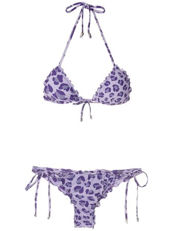 Shop Amir Slama leopard-print two-piece bikini with Express Delivery - FARFETCH
