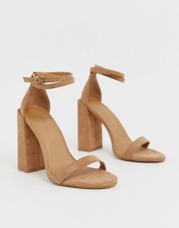 ASOS DESIGN Highlight barely there block heeled sandals | ASOS