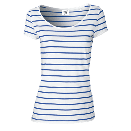 Women's Blue Striped Classic Tee - Joined In Life