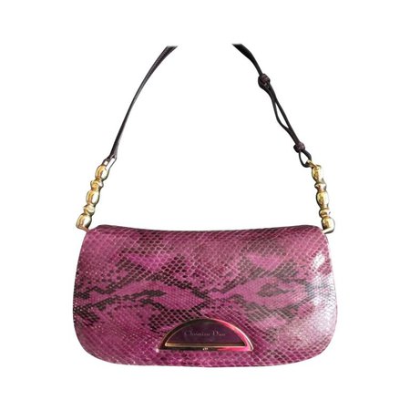 Christian Dior purple python leather bag For Sale at 1stdibs