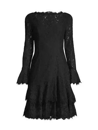 Shop Shani Tiered Flounce Lace Dress | Saks Fifth Avenue