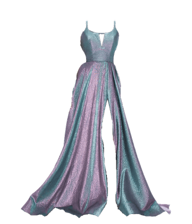 ashley lauren dresses - metallic purple blue