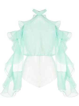 Shop Saiid Kobeisy off-shoulder sheer body with Express Delivery - FARFETCH