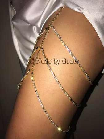 Thigh high crystal jewelry body jewelry leg bracelet | Etsy