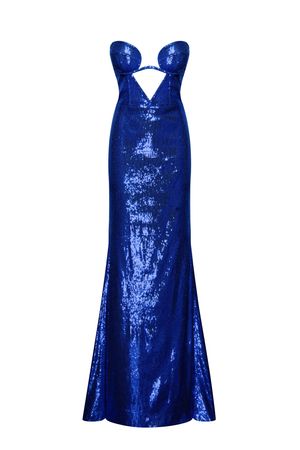 Electric blue maxi dress covered in sequins ➤➤ Milla Dresses - USA, Worldwide delivery