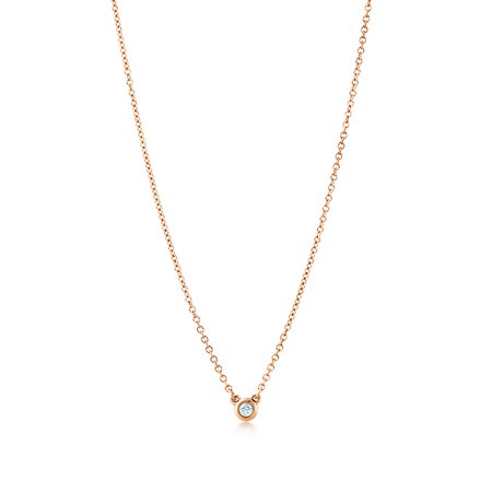Tiffany & Co. - Elsa Peretti® Diamonds by the Yard® pendant in 18k rose gold with a round brilliant diamond