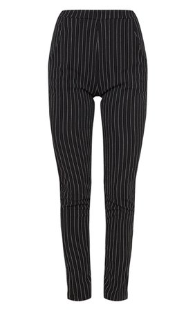 Monochrome Pinstripe Skinny Pants Pants | PrettyLittleThing USA